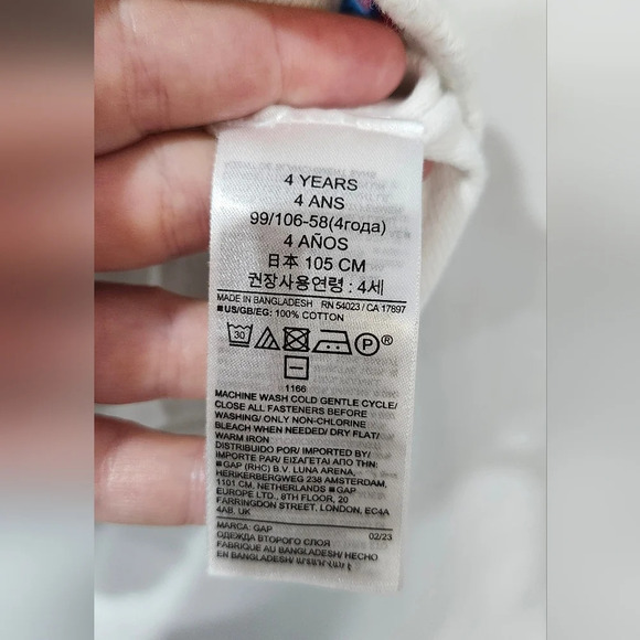 Baby Gap Toddler Crochet Flutter Sleeve Dress Size 4 Years Striped Rainbow - Picture 3 of 8